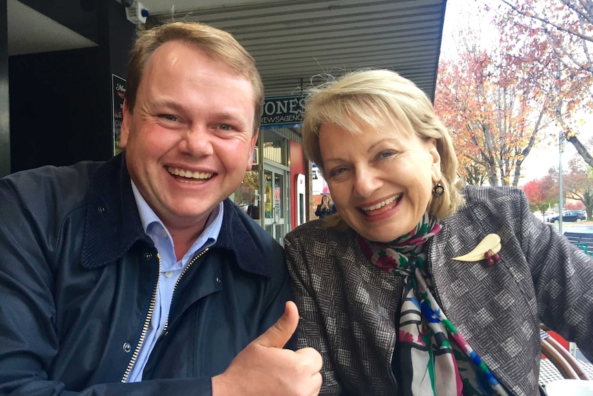 Duncan McGauchie and Sharman Stone smile for the camera.