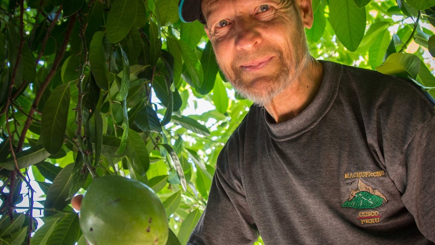 Barry Madsen with chocolate pudding fruit