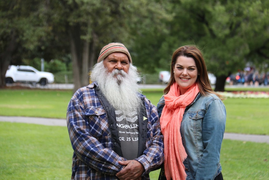 Greens candidate Major Sumner with Senator Sarah Hanson-Young.