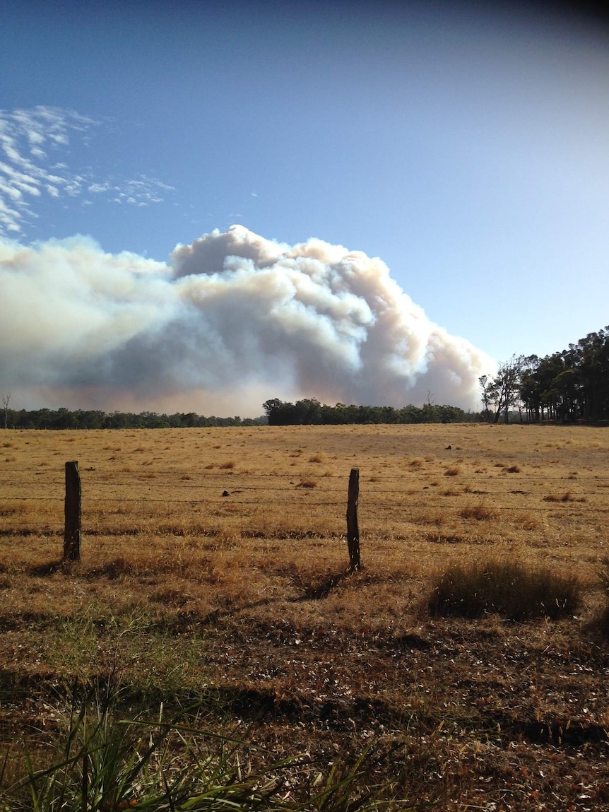 Smoke from the Northcliffe bushfire