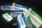 Packets of medication Suboxone.