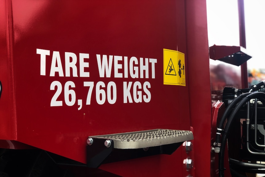 Weight of a giant tractor modified for Antarctica 