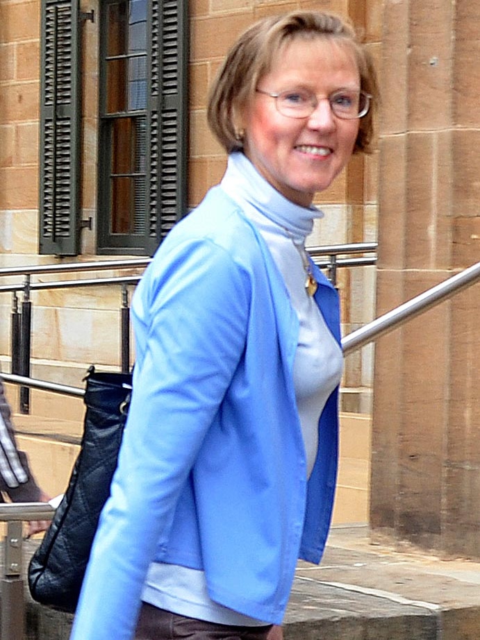 South Australian Senator Mary Jo Fisher arrives at the Adelaide Magistrate's Court.