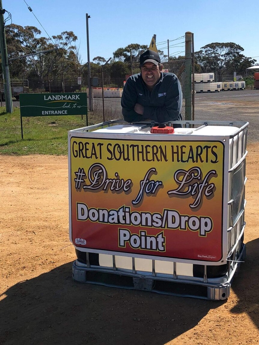A donation drop off point in Katanning in the Great Southern