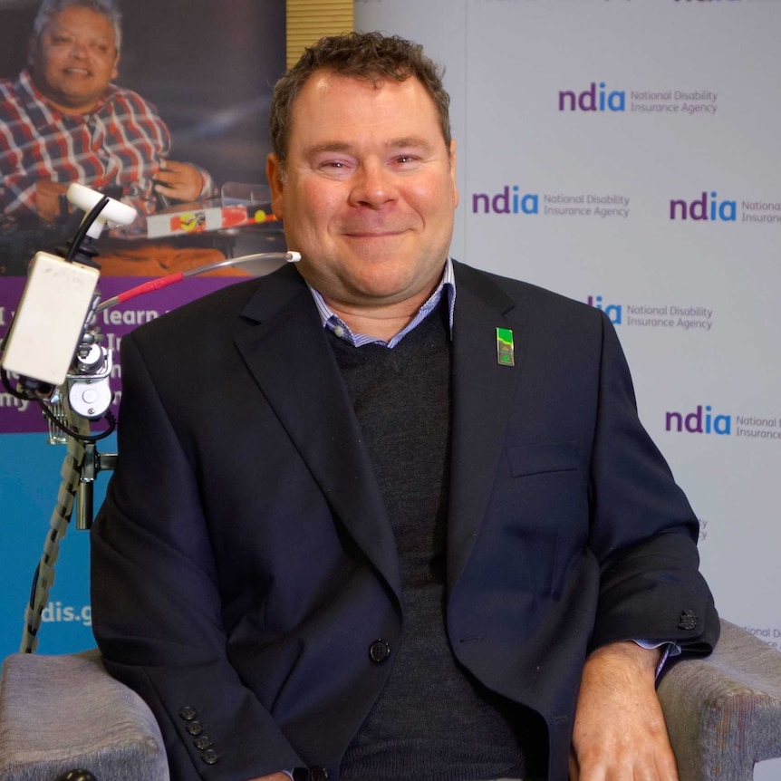 Disability advocate and NDIS participant Sean Fitzgerald at the launch of the trial in Canberra.