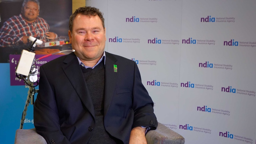 Disability advocate and NDIS participant Sean Fitzgerald at the launch of the trial in Canberra.
