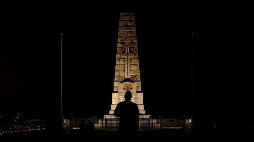 Man pays respect at the WA War Memorial