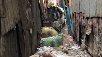 An alleyway in Mumbai's Dharavi slum