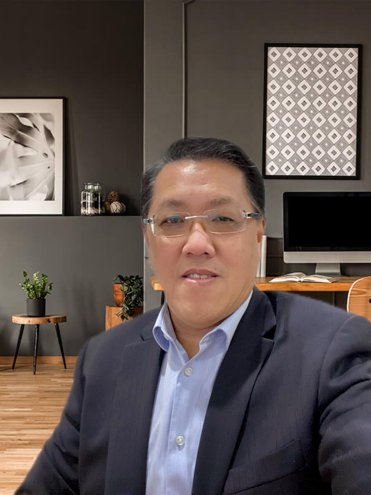 A selfie of man wearing suits smiling to camera