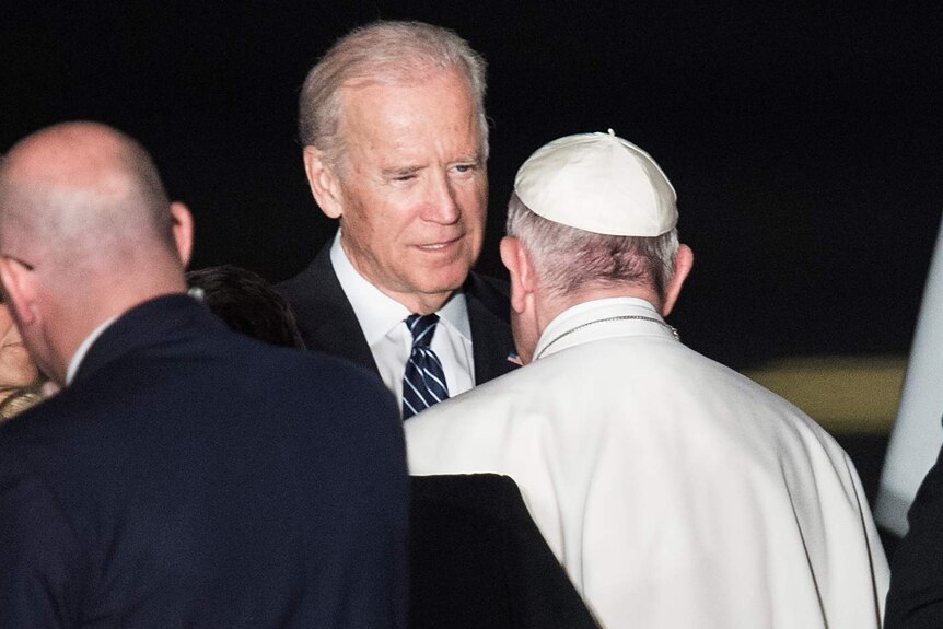 US vice president Joe Biden farewells Pope Francis