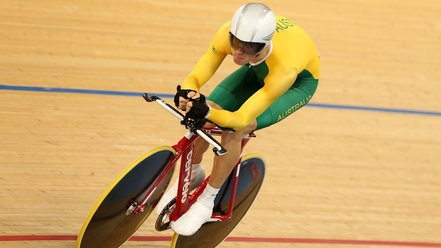 Australian cyclist David Nicholas raced on the track, now he has won gold in the road time-trial.