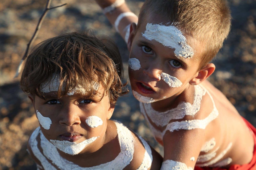 A photo of children taking part in the Gotta Keep it Strong music video