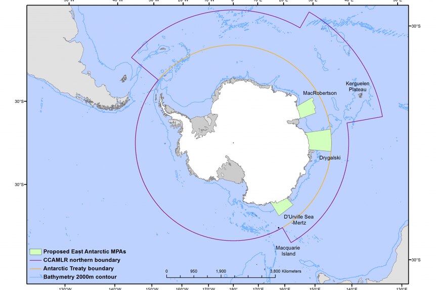 Proposed Marine Protected Areas in Antarctica map