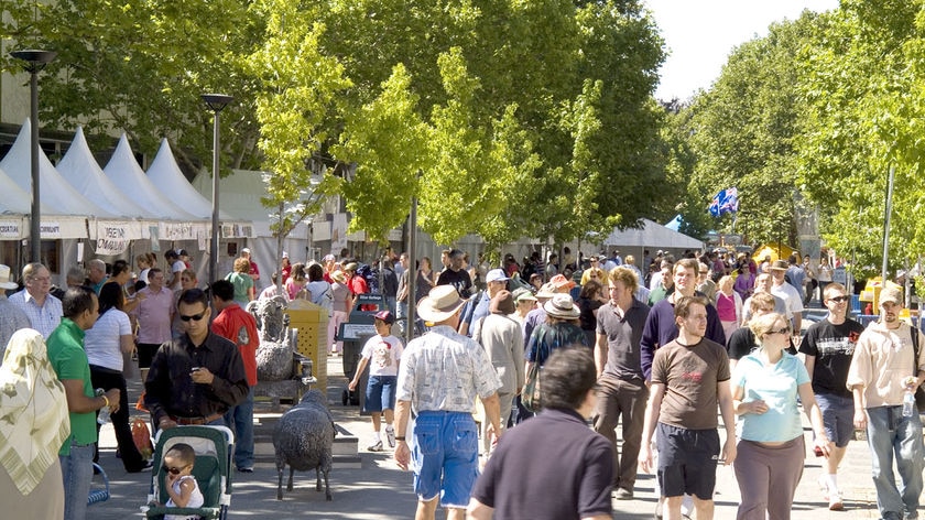 Food stalls in Canberra city centre