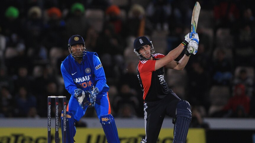 England's Craig Kieswetter hits out during an ODI against India in Southampton in September 2011.