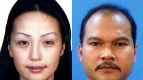 A passport photo of murder victim Altantuya Shaariibuu, and the Malaysian bodyguard wanted for her murder