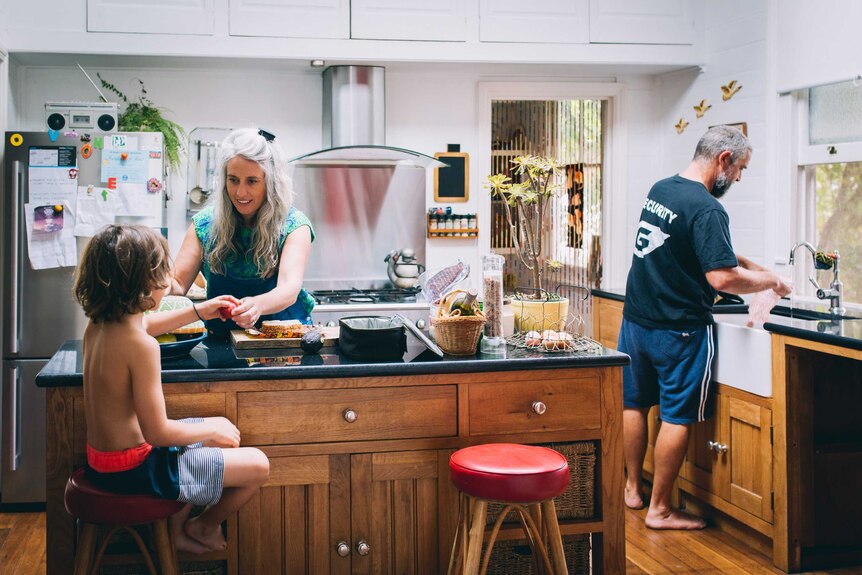 Fi Poole in her kitchen for a story on how to be sustainable during the coronavirus pandemic