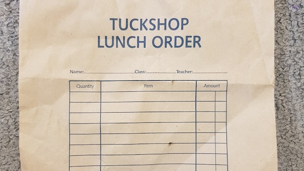 brown paper tuck shop lunch order bag