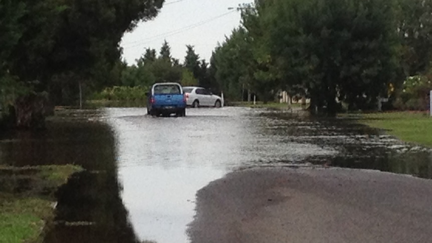 A flooded road at Tallygaroopna.