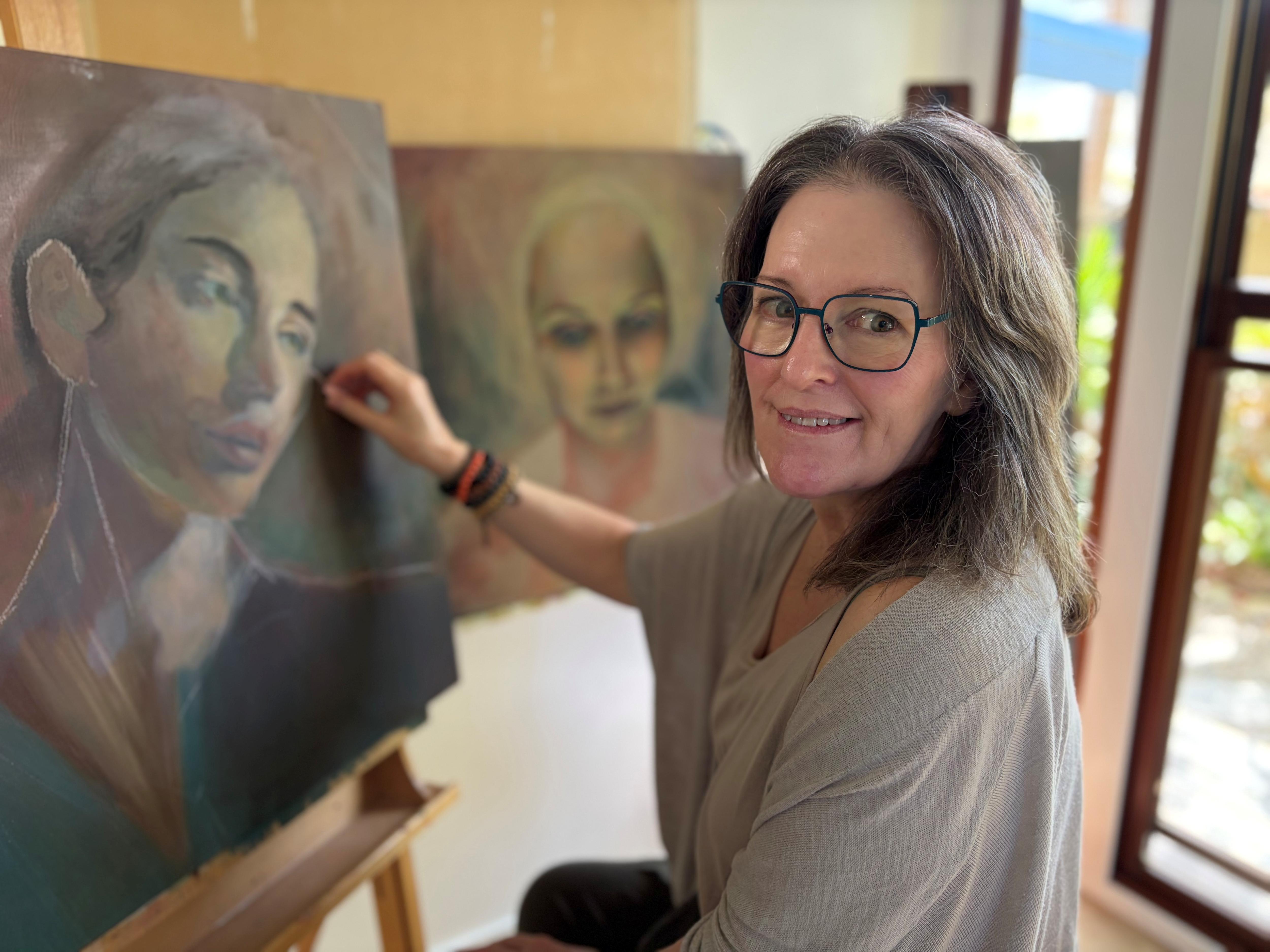 Art 'like medicine' for accountant turned artist after brain injury