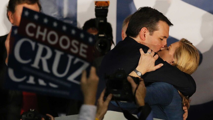 Ted Cruz kisses wife Heidi