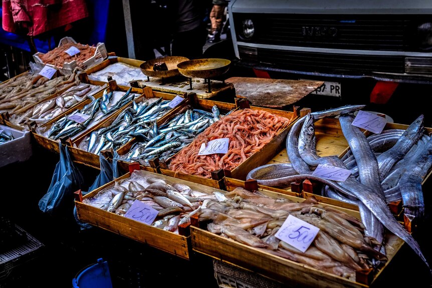 A fish market in Italy.