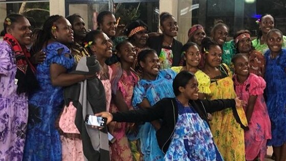 Members of a women's choir from Vanuatu in Alice Springs.
