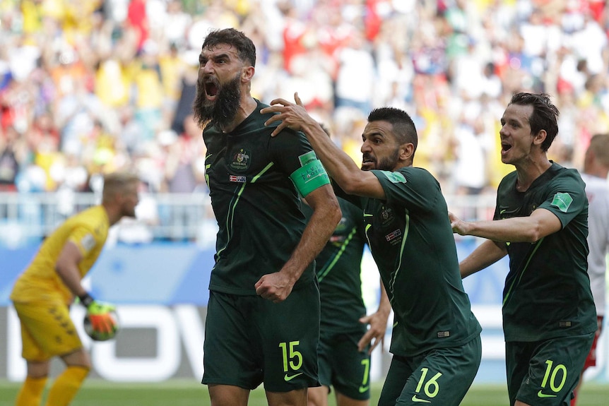 Mile Jedinak celebrates his penalty goal