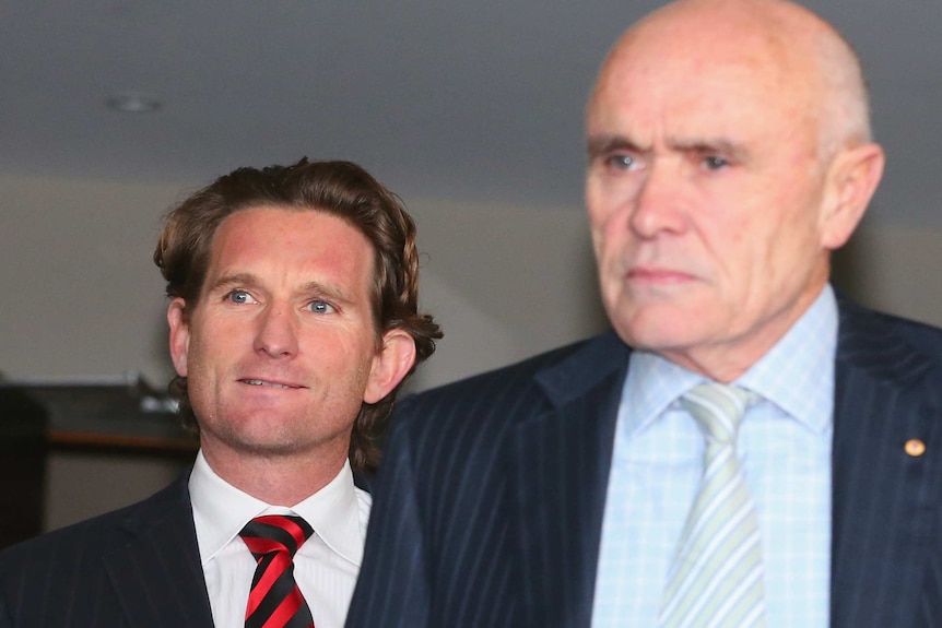 Essendon coach James Hird and chairman Paul Little