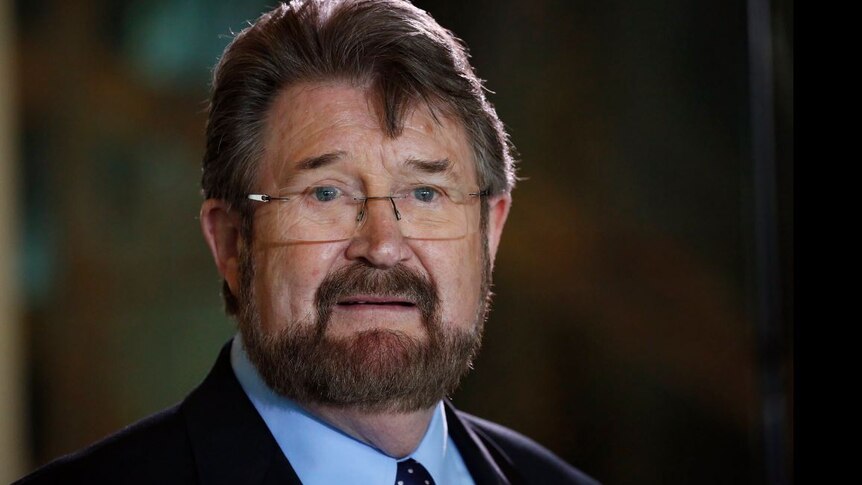 Derryn Hinch looks at the camera