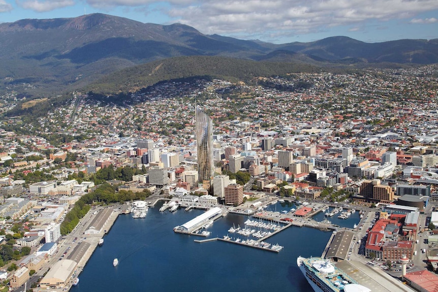 Aerial of Fragrance Group hotel proposed for Hobart