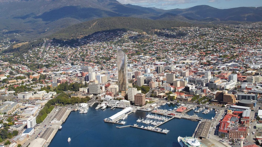 Aerial of Fragrance Group hotel proposed for Hobart