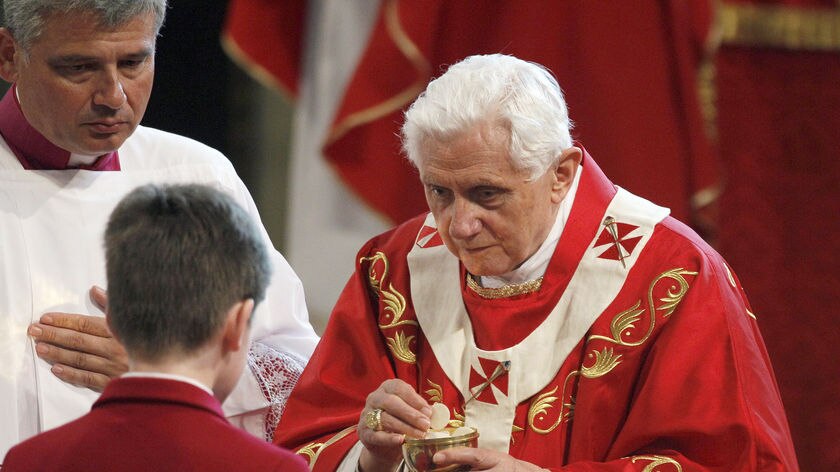 At the start of his third day in Britain, the Pope celebrated a Mass for some 2,000 people in Westminster Cathedral.