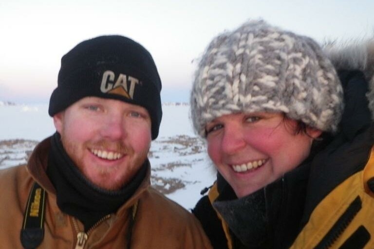 Lisa and Chris Wilkinson, photographed in Antarctica.