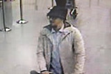 A photo released by Brussels Police showing one of the suspects in the deadly attack on the Belgian capital's airport.