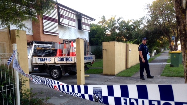 A crime scene set up at an address in Lawnton