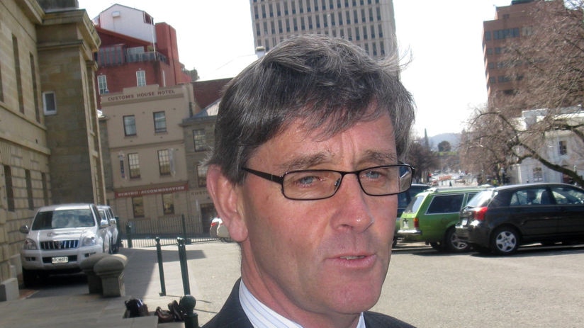 Paul Harriss MLC outside Parliament House, Hobart.