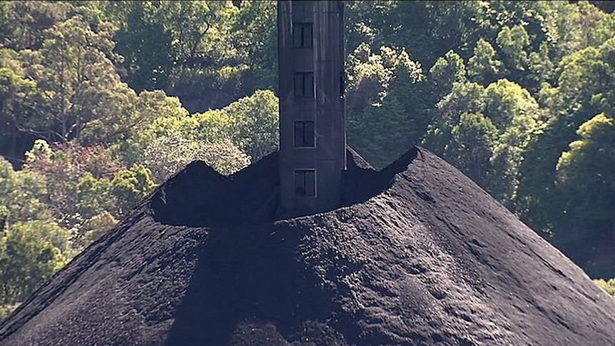 A pile of coal, recently mined