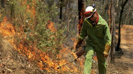 Firefighters are continuing to build and strengthen containment lines.