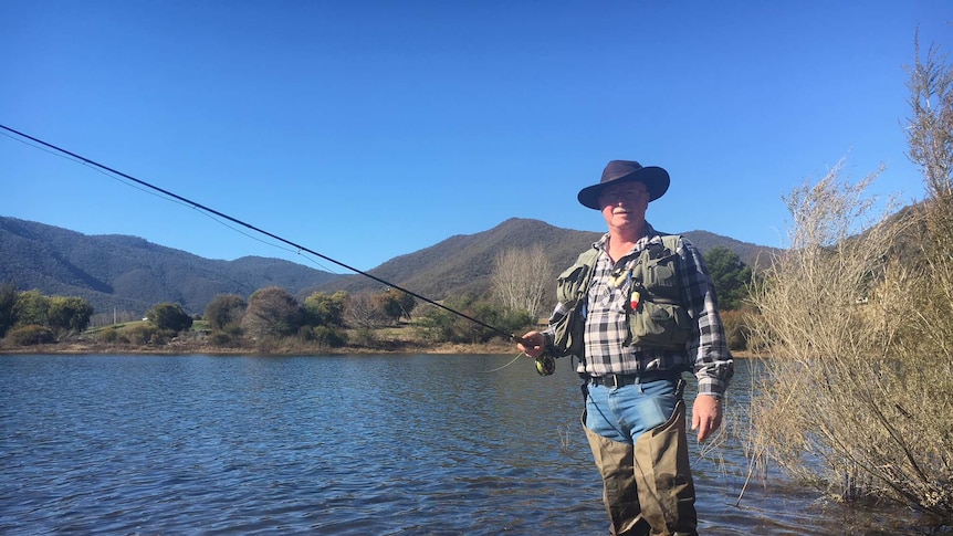 Fisherman Russ Davies hopes he'll still be able to access the Talbingo Dam