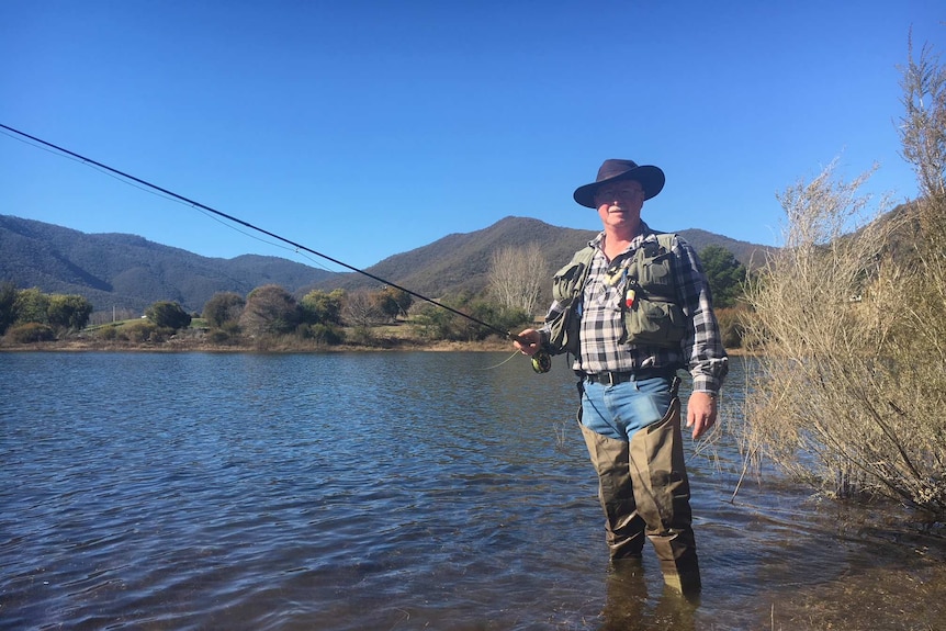 Fisherman Russ Davies hopes he'll still be able to access the Talbingo Dam