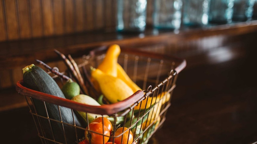 Close up of fresh fruit and veg