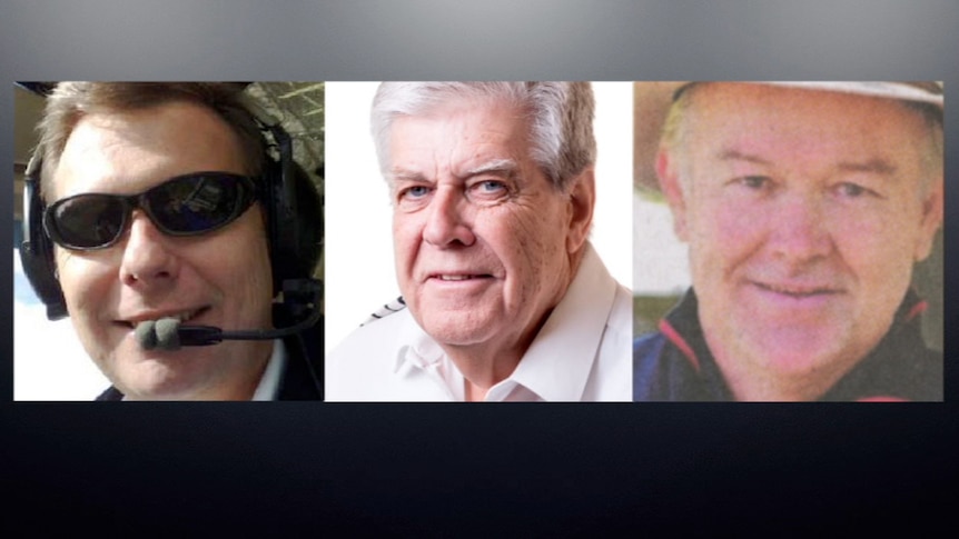 These three men died in the Rossair crash near Renmark.