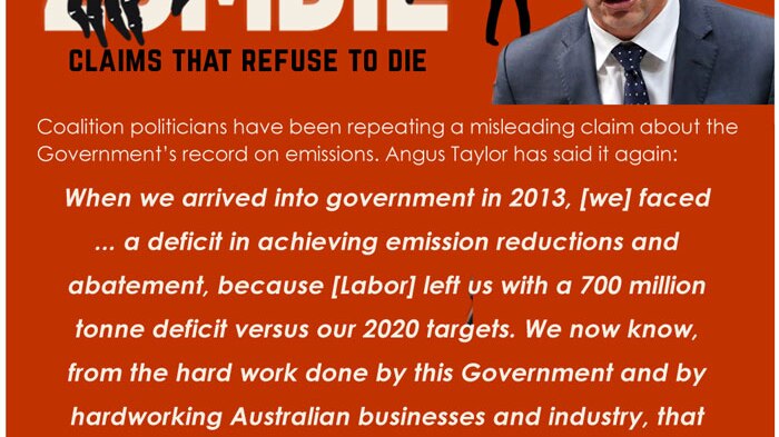 Angus Taylor's misleading claim on emissions