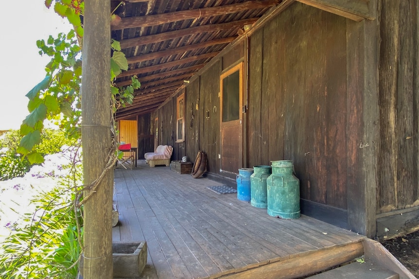 A very old timber building.