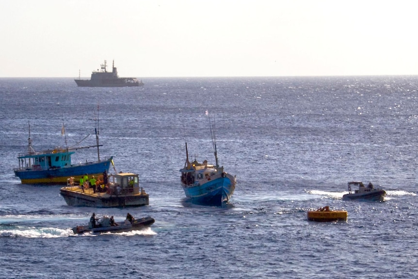 Asylum seeker boats arrive at Christmas Island.