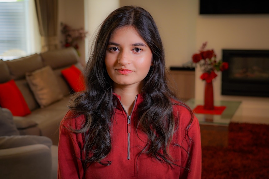 A woman with long brown hair