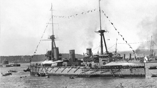 Australia's first navy at anchor in Sydney Harbour in 1913.