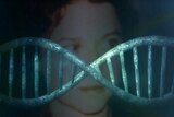 An image of a DNA strand across a photo of Ciara Glennon.
