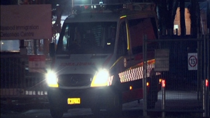 Ambulance leaves Villawood Immigration Detention Centre